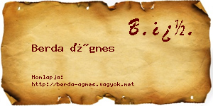 Berda Ágnes névjegykártya
