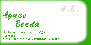 agnes berda business card
